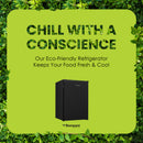 Bompani Single Door Refrigerators Black 78 Ltrs Defrost Recessed Handle R600A Inside Condenser BR110N