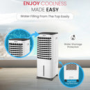 Nobel Air Cooler, 12L Water Tank, 3-Speed, Ionizer, Remote Control, Auto Swing, 7.5H Timer, Honeycomb Cooling Pads,Tubular Flow Fan with Water Shortage Protection NAC40R White
