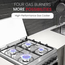 Nobel Gas Cooker Inox 60X60 Cm 4 Gas Burners Grill Gas Oven Turkey Ffd NGC6611