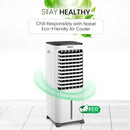 Nobel Air Cooler, 12L Water Tank, 3-Speed, Ionizer, Remote Control, Auto Swing, 7.5H Timer, Honeycomb Cooling Pads,Tubular Flow Fan with Water Shortage Protection NAC40R White
