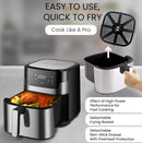 Nobel Air Fryer 8 Liters Capacity Multifunctional Fryer Digital Display and Touch Button High Speed Air Circulation Technology Frying Non- Stick Coating Frying - NAF1000