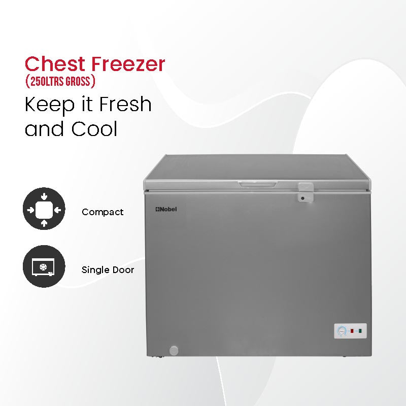 Nobel Single Door Chest Freezer 250 Gross Ltr NCF300RH