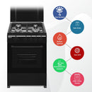 Nobel Gas Cooker 4 Burners With Gas Oven (60 x 55) cm NGC5000BK