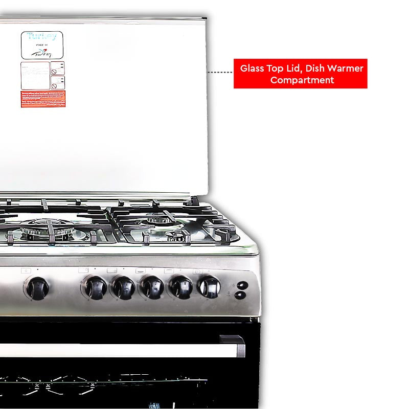 Nobel Gas Cooker Silver 90X60 Full Safety Ffd Gas Oven NGC9690