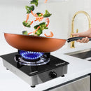 Nobel Gas Stove Black Glass Top Auto Ignition Single Burner NGT1002G