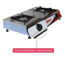 Nobel Gas Stove Stainless Steel Brass Auto Ignition Double Burner NGT2004