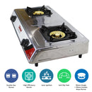 Nobel Gas Stove 2 Heating Elements ST. Steel NGT2007