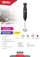 NOBEL Hand Blender 400W 2 Speed Black 250W NHB12