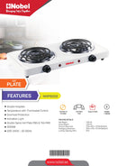 Nobel Spiral Hot Plate 10KG Silver Color NHPS002