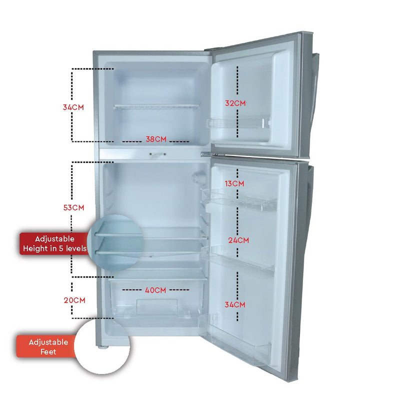 Nobel Refrigerator Double Door Silver 146 Litres Defrost NR180SDN