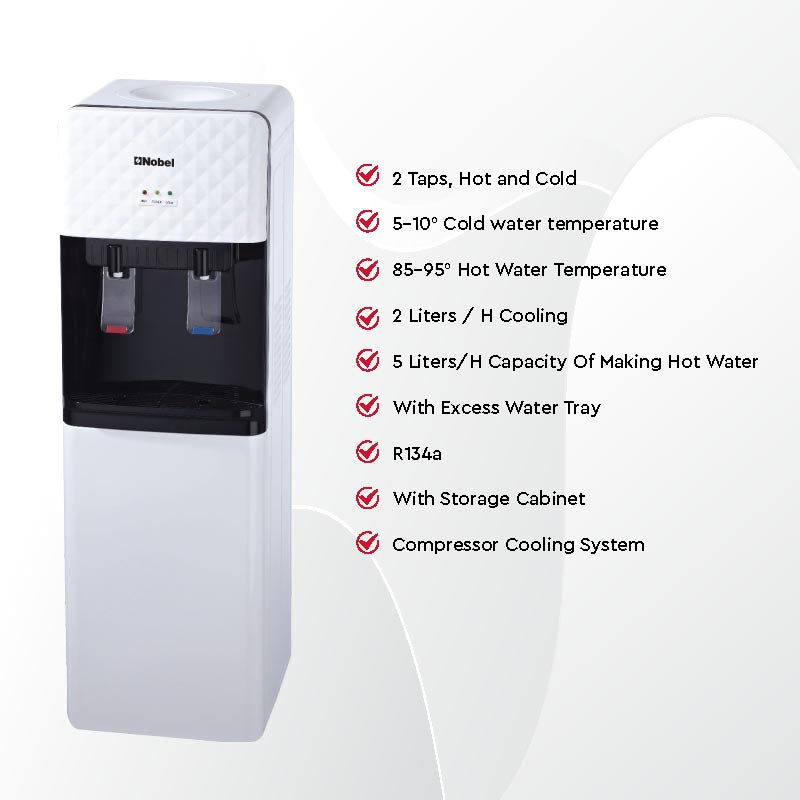 Nobel Water Dispenser Free Standing White Cabinet NWD1602