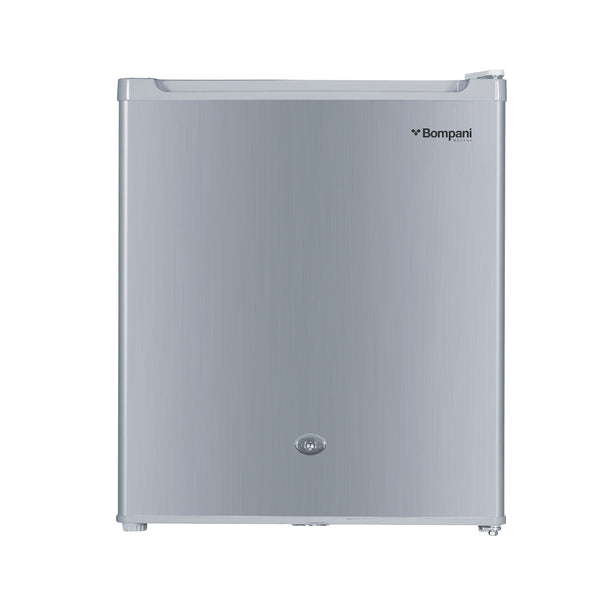 Bompani Single Door Refrigerator 46 Litres Net Capacity, Defrost, R600a Refrigerant, Inside Condenser, Lock & Key, Ice Box, 440 x 470 x 510 (W x D x H) mm, Silver BR64SLVR