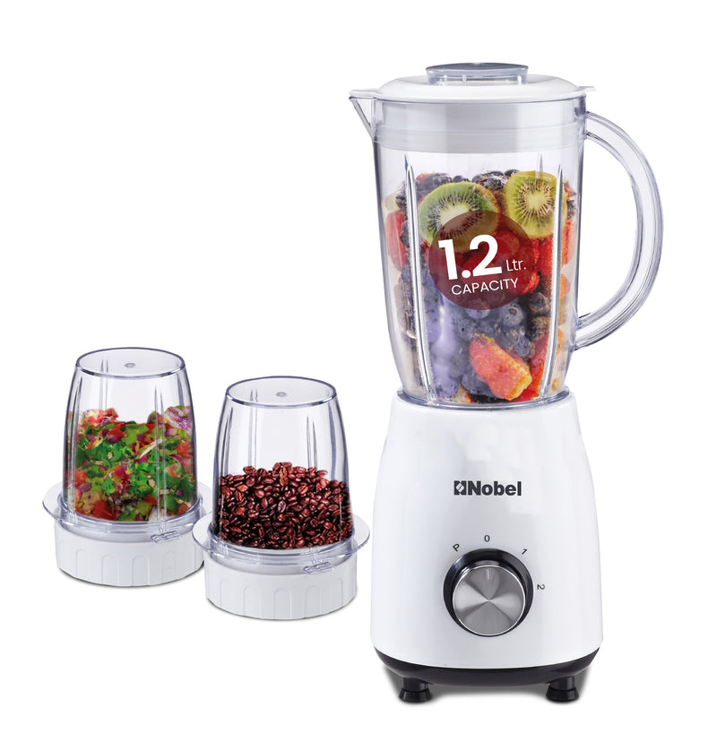 Nobel Blender White 1.2 Litres 350W Stainless Steel Blade NB112L