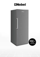 Nobel Single Door Upright Freezer 300 Litres Gross, 235 Litres Net Capcity, Defrost, 7 Drawers, 1 Ice Box, Lock & Key, R600a, 59.6 x 59.5 x 174.4 (W x D x H) cm, Silver, NUF350
