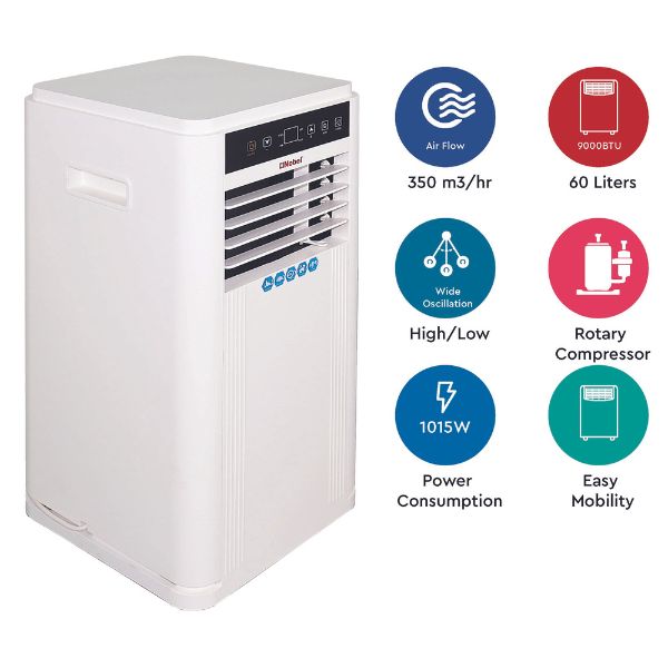 NOBEL Portable AC 9000BTU T1 Rotary R410a  NPAC9000