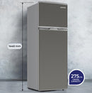 EGNRL EGR225S Double Door Refrigerator 225 Liters Gross Capacity Defrost Recessed Handle R600A Inside Condenser Dark Silver
