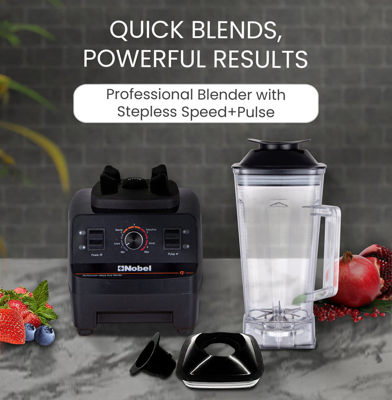 NOBEL Commercial Blender Black 2 Litre Stepless Speed Control NB550COM