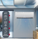2 Ton Split Air Conditioner | 24000 BTU | T3 Climate | Low Noise | R410a Refrigerant | 4-Way Airflow & Auto Restart | Golden Fin | Rotary Compressor 2300 W 2300 W CSA24CO White