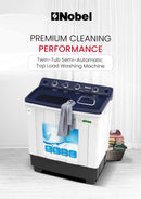 Nobel Semi-Automatic Washers Twin Tub White 10 Kgs/ 5.5 Kgs NWM1200RH