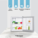 Bompani Single Door Refrigerator 46 Litres Net Capacity, Defrost, R600a Refrigerant, Inside Condenser, Lock & Key, Ice Box, 440 x 470 x 510 (W x D x H) mm, Silver BR64SLVR