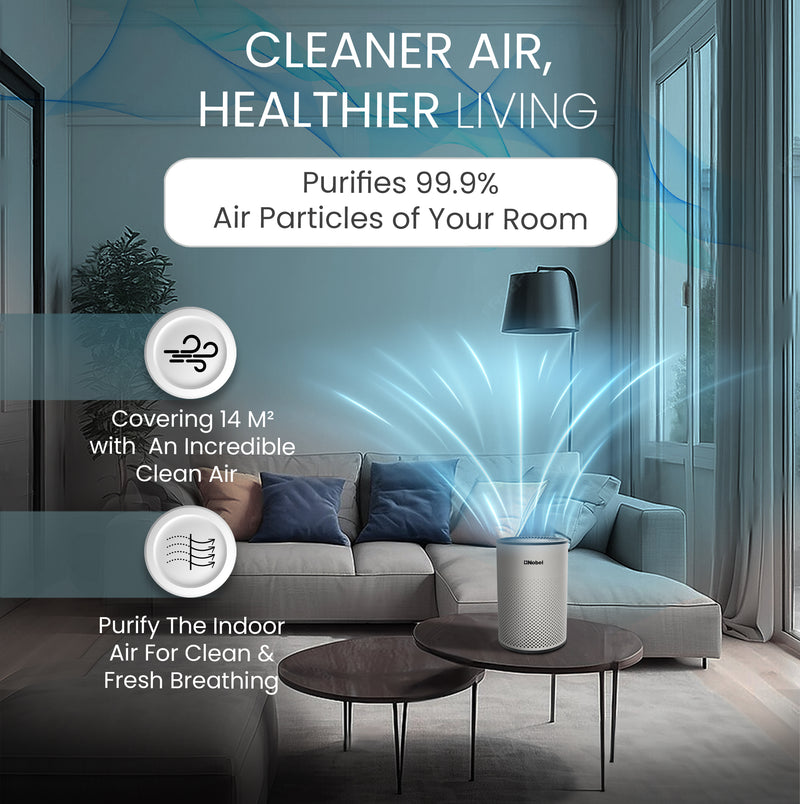 Nobel Air Purifier White 14M² Area To Clean 3 Filters 4 Speed  NAP120