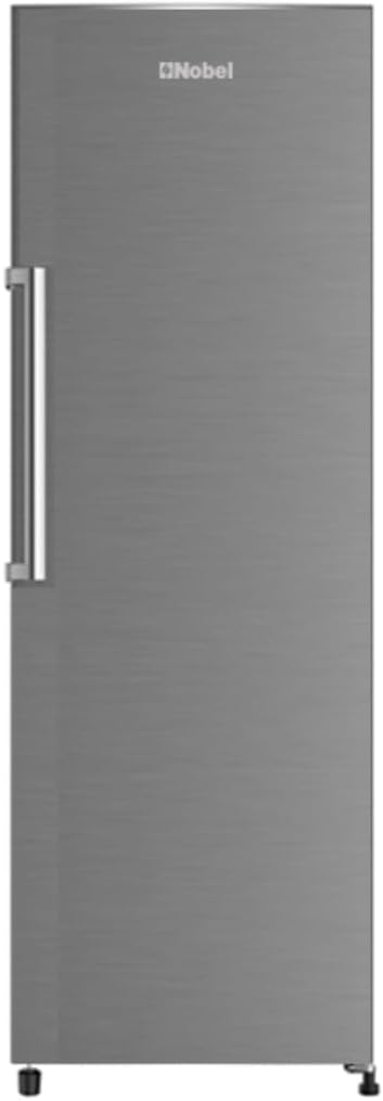 Nobel Single Door Upright Freezer 300 Litres Gross, 235 Litres Net Capcity, Defrost, 7 Drawers, 1 Ice Box, Lock & Key, R600a, 59.6 x 59.5 x 174.4 (W x D x H) cm, Silver, NUF350