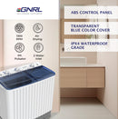 EGNRL EGWM800 Twin Tub Washing Machine 6.5/5.0 KG Capacity, 2 Water Inlet 15 Mins. Wash Timer 5 Mins. Spin Timer White