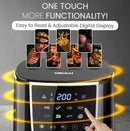 Nobel Air Fryer 4L Capacity, Multifunctional Fryer with Delay Function, Overheat Prevention, Digital Touch, 8 Preset Programs, High-Speed Air Circulation, Non-Stick (1400W) NAF600 Black