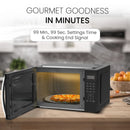 Nobel 42 Liters Capacity Microwave Oven, Membrane Control, Defrost Setting, 8 Auto Menu Cooking, 10 Power Levels, Silver Handle Door Opening with 2 Year Warranty NMO55D Black