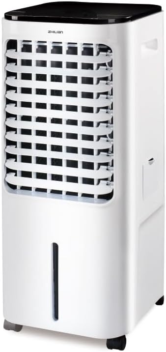 Nobel Air Cooler, 12L Water Tank, 3-Speed, Ionizer, Remote Control, Auto Swing, 7.5H Timer, Honeycomb Cooling Pads,Tubular Flow Fan with Water Shortage Protection NAC40R White