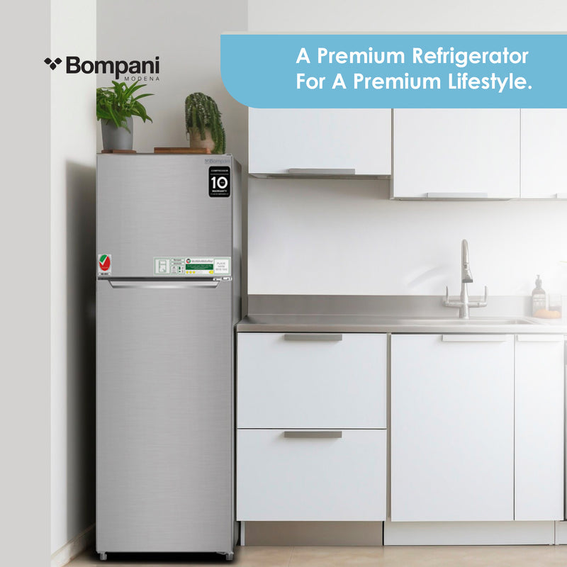 Bompani Double Door Refrigetrators Inox 260 Litres No Frost Recessed Handle R600A Inside Condenser BR265SSN