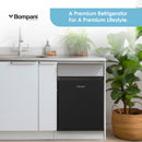 Bompani Single Door Refrigerators Black 78 Ltrs Defrost Recessed Handle R600A Inside Condenser BR110N