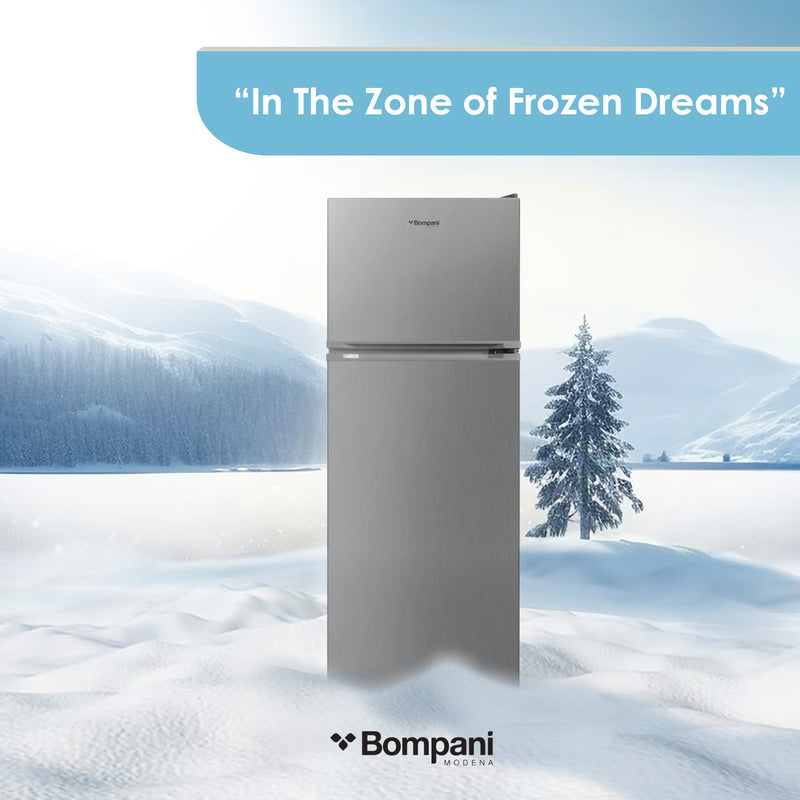 Bompani Double Door Refrigerators Inox 332 Ltrs No Frost Recessed Handle R600A Inside Condenser BR400SS