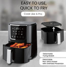 Nobel Air Fryer 4L Capacity, Multifunctional Fryer with Delay Function, Overheat Prevention, Digital Touch, 8 Preset Programs, High-Speed Air Circulation, Non-Stick (1400W) NAF600 Black