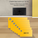 Bracket Pro Fixed TV Mount 32"-75" Fits VESA 200x200mm to 630x410mm, 1.5mm Thickness - Sturdy TV Wall Mount for Medium to Large Screens BPF3275 Black