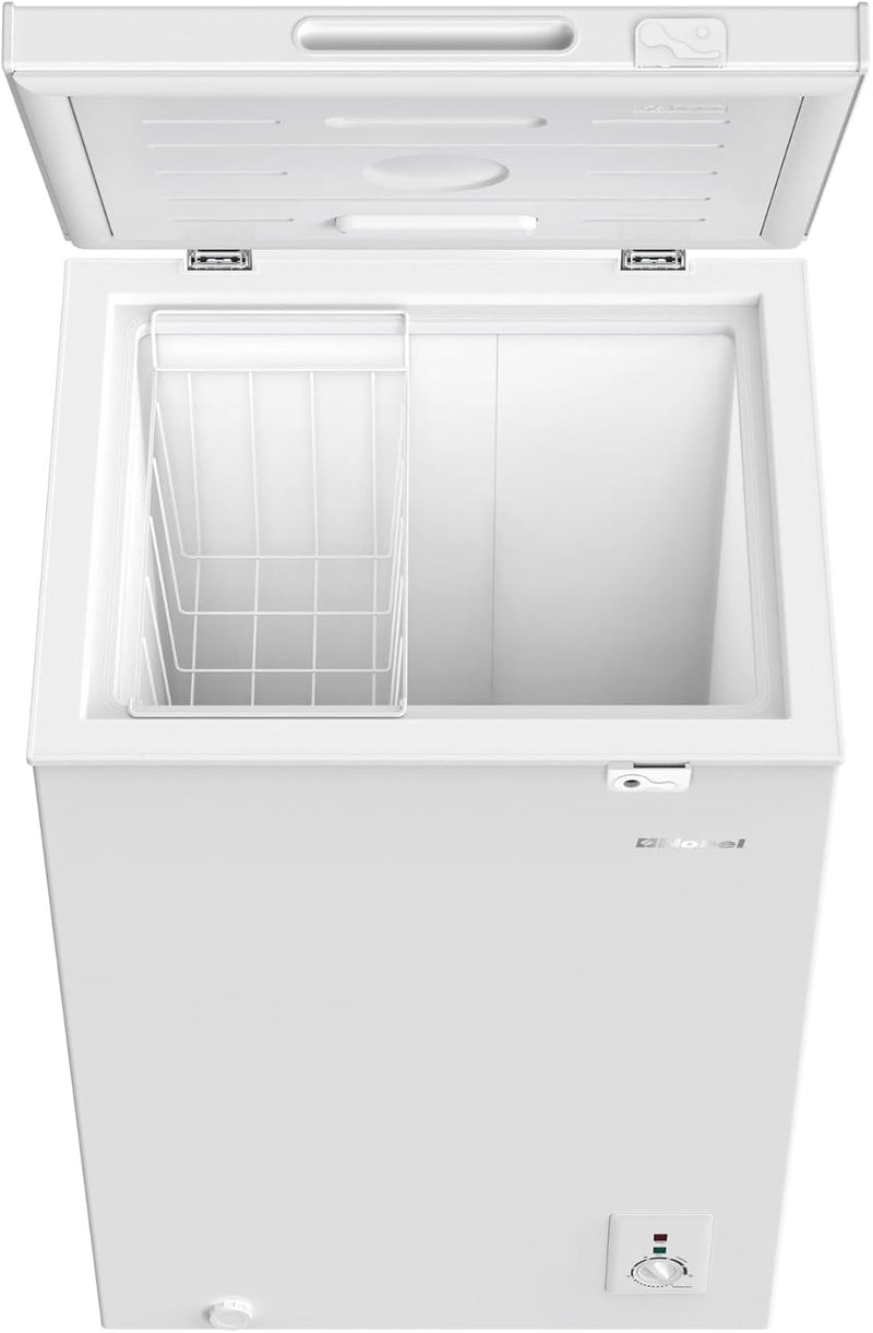 Nobel 140 Ltr Gross /99 Ltr Net Capacity Single Door Chest Freezer, R600a Refrigerant, Mechanical Control, Recessed Handle, White Inner - NCF145 White