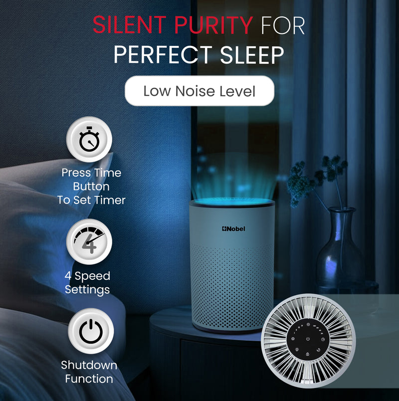 Nobel Air Purifier White 14M² Area To Clean 3 Filters 4 Speed  NAP120