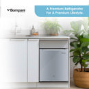 Bompani Single Door Refrigerator 46 Litres Net Capacity, Defrost, R600a Refrigerant, Inside Condenser, Lock & Key, Ice Box, 440 x 470 x 510 (W x D x H) mm, Silver BR64SLVR