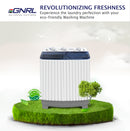 EGNRL EGWM800 Twin Tub Washing Machine 6.5/5.0 KG Capacity, 2 Water Inlet 15 Mins. Wash Timer 5 Mins. Spin Timer White