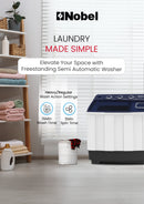 Nobel Semi-Automatic Washers Twin Tub White 10 Kgs/ 5.5 Kgs NWM1200RH