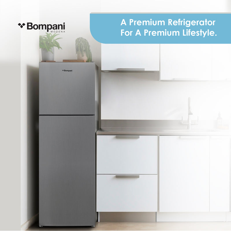 Bompani Double Door Refrigetrators Inox 275 Litres No Frost Recessed Handle R600A Inside Condenser BR300SS