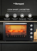 Bompani 100L Electric Oven 2800W Adjustable Thermostat & Timer, Convection, Lamp & Rotisserie, Double Glass Door, 4 Control Knobs, Straight & M-Shape Heating Elements – BEO120