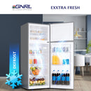 EGNRL EGR225S Double Door Refrigerator 225 Liters Gross Capacity Defrost Recessed Handle R600A Inside Condenser Dark Silver