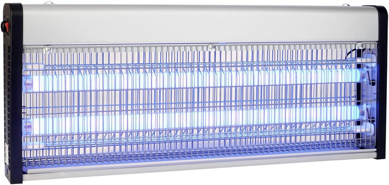 Nobel Ultra Slim Insect Killer with 2 Element, Aluminum Alloy Housing-Oil Proof, Electroplated Aluminum which covers 150 SQ.M Area with UV Tube T82X18W 43W Twin Tube NIK840 White 1 Year Warranty