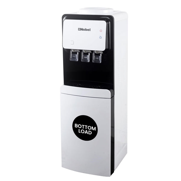 Nobel 3 Tap Water Dispenser, Freestanding Dispenser, Hot, Normal & Cold, R134a Compressor Cooling, Storage Cabinet NWD1700 White