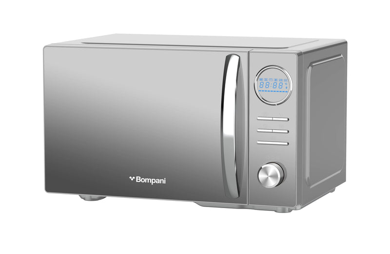 Bompani 25L Capacity Microwave Oven, Stainless Steel, Microwave, Grill & Convection Function, Mirror Finish, Digital Control, 10 Auto Menus, Child Safety Lock, 1450W - BMO25DGS2 Silver