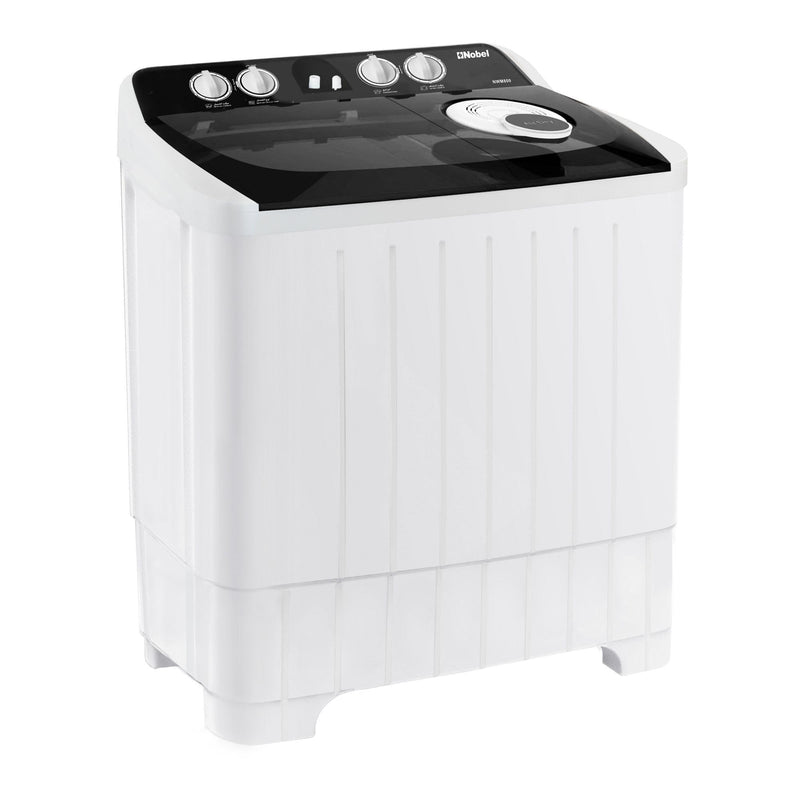 Nobel 7.0Kg Wash /5.5Kg Spin Capacity Efficient Semi-Automatic Twin Tub Washer, 2 Wash Programs, 1320 RPM - NWM800 White