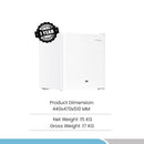 Bompani Single Door Refrigerator 46 Litres Net Capacity, Defrost, R600a Refrigerant, Inside Condenser, Lock & Key, Ice Box, 440 x 470 x 510 (W x D x H) mm, White BR64