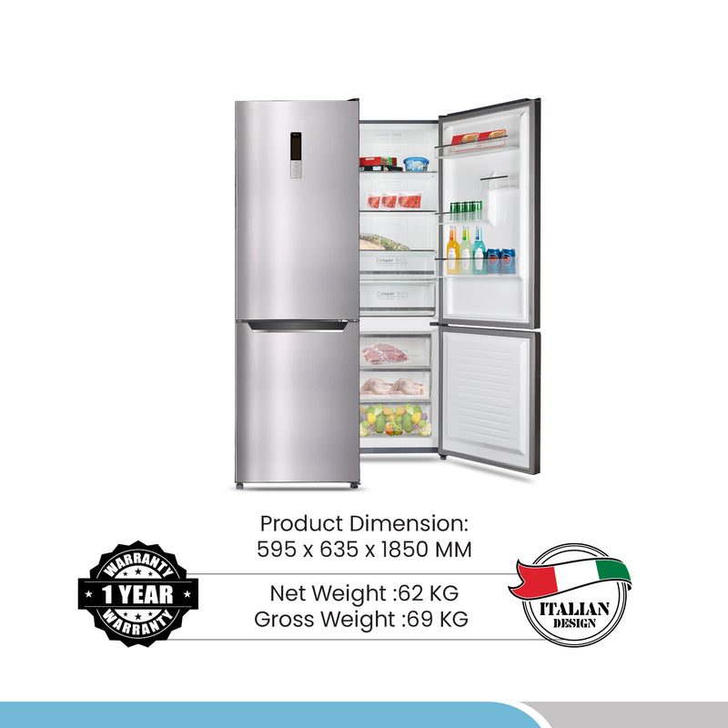 Bompani Double Door Refrigetrators Stainless Steel 412 Ltrs BBF380SS