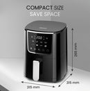 Nobel Air Fryer 4L Capacity, Multifunctional Fryer with Delay Function, Overheat Prevention, Digital Touch, 8 Preset Programs, High-Speed Air Circulation, Non-Stick (1400W) NAF600 Black